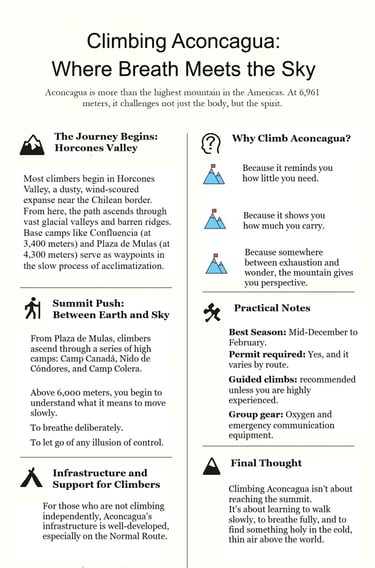 Aconcagua Climbing Printable