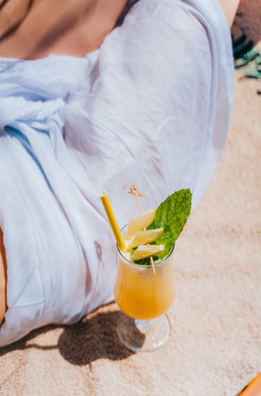 Refreshing cocktail by the beach