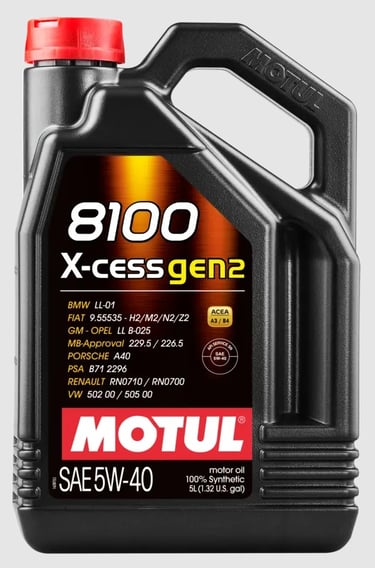 Motul 8100 X-cess Gen2 5W-40 моторно масло 5 литра за бензински и дизел мотори