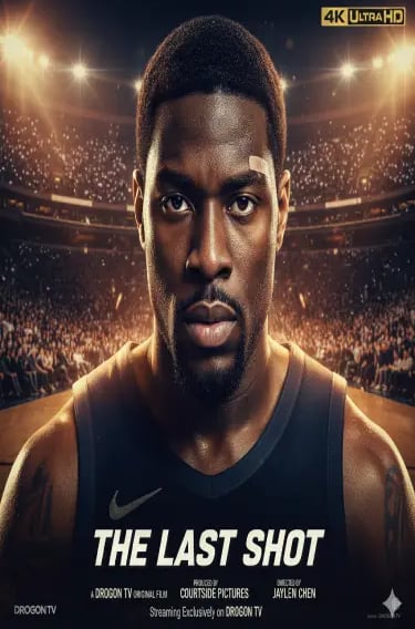 Movie poster for The Last Shot featuring a basketball player in a crowded arena stadium.