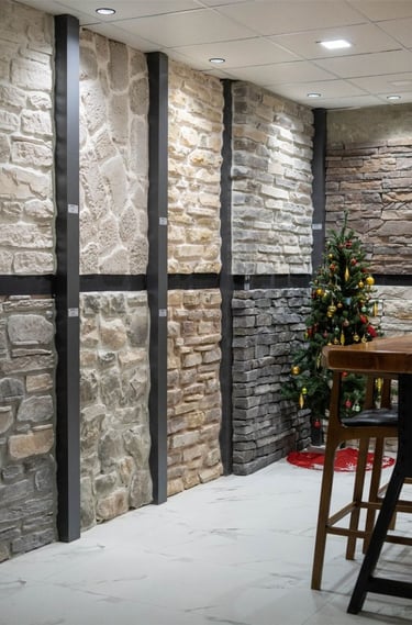 dış cephede kullanılan kültür taşı duvar detayı