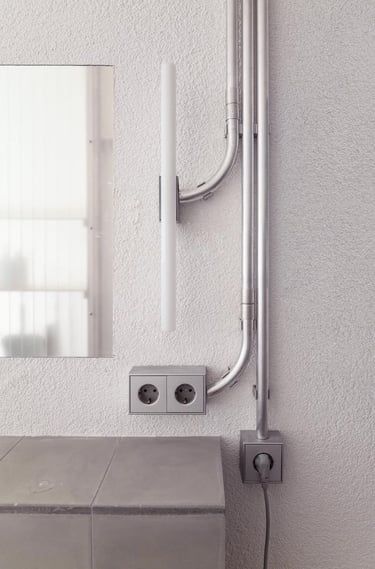 dekorasyon öncesi planlanan elektrik ve su altyapısı