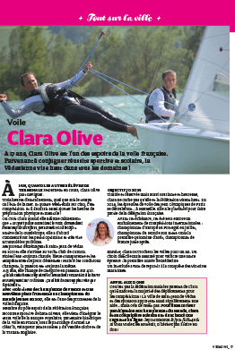 Article sur Clara Olive, espoir français de la voile