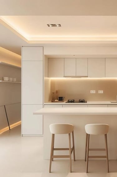 alçıpan asma tavan ile tasarlanmış iç mekân