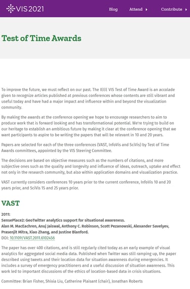 Pezanowski IEEE test of time award