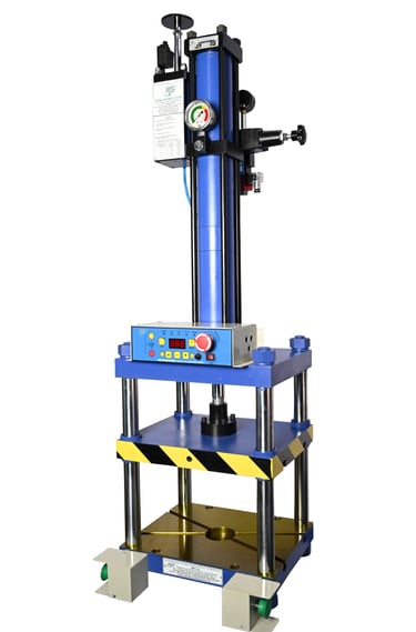 4-Pillar Guided moving Press Machine produced by National Pneumatic Systems in vasai for bending trimming stamping riveting.