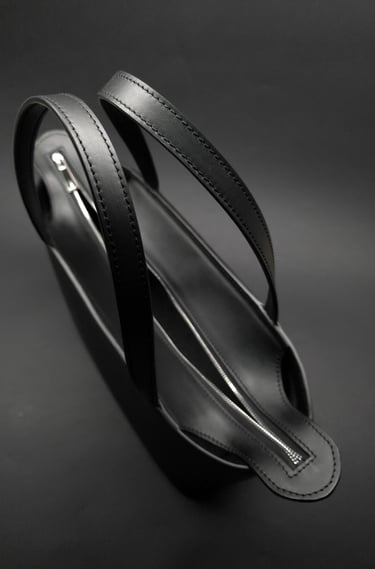 Medium size black nappa leather tote bag