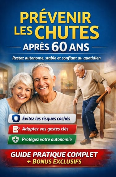 Guide clair et rassurant pour prévenir les chutes après 60 ans. Comprenez les vrais risques, agissez