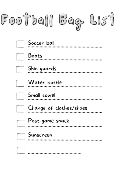 football bag list