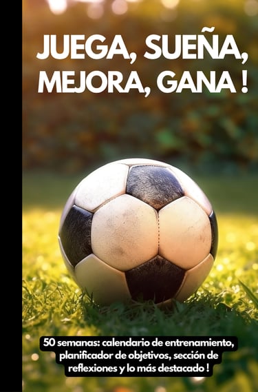juega, sueña, mejora, gana pelota de futbol