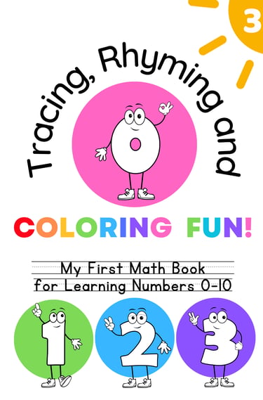 Colorful math cover book woth numbers