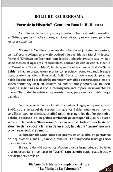 Historia del Boliche y Zamba de Balderrama