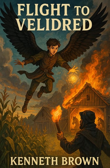 Flight to Velidred is Book 3 in the Kestrel the Falcon Prince series.
