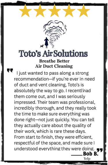 5-Star Yelp Review from Bob B in Wilmington, De.  