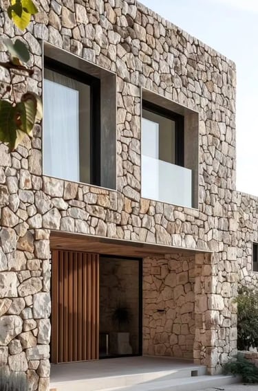 taş ev ve kültür taşı dış duvar uygulama örneği