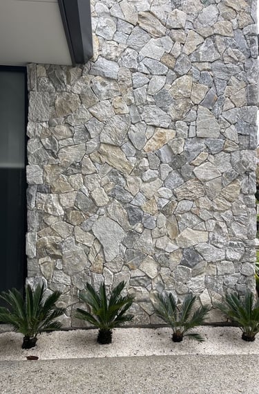 kültür taşı ile yapılan dış cephe duvar kaplaması