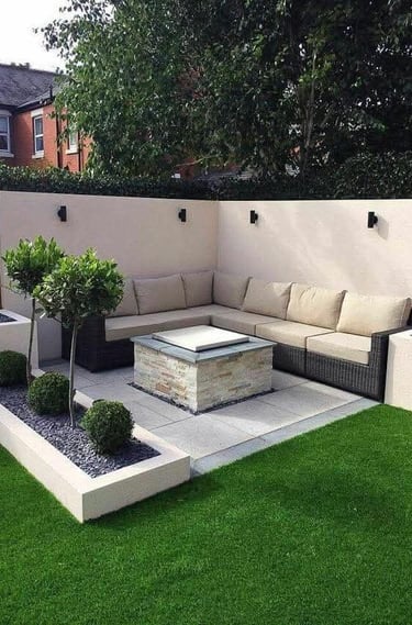 doğal taş duvar ile çevre düzenlemesi yapılan dış mekan