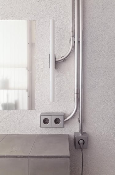 dekorasyon öncesi planlanan elektrik ve su altyapısı