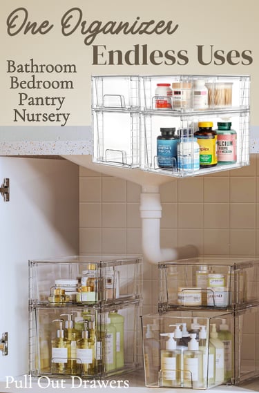 Clear Acrylic Organizer Bins Pull Out Drawers