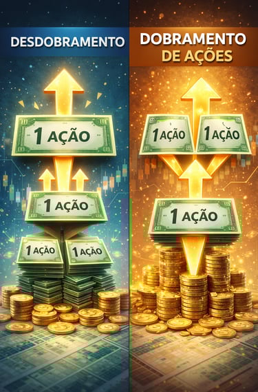 Essa imagem representa o Desdobramento e Dobramento de Ações