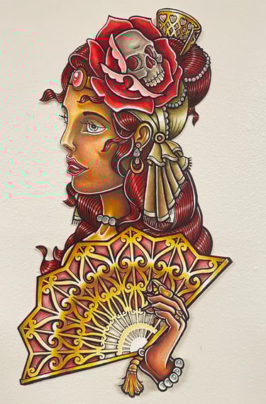 Tattoo Neotraditional Wannado: Gitana Colorful Mexican women