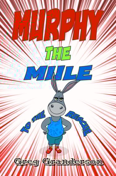 a cartoon donkey with a blue dress and a red background