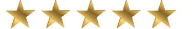 five gold stars on a black background