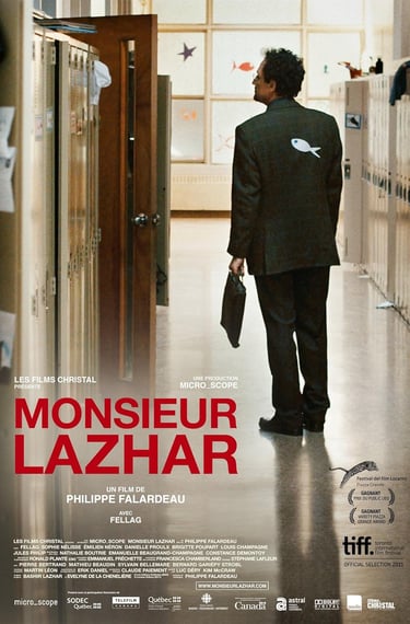 Poster for 'Monsieur Lazhar' screening hosted by Auckland International Film Club.