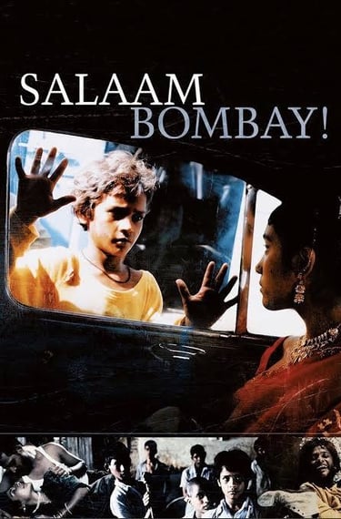 Poster for Mira Nair's 'Salaam Bombay!' screening hosted by Auckland International Film Club.