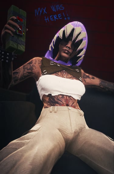 a man with tattoos on his chest and arms