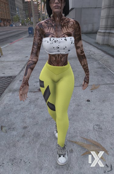 Creativyx yellow leggings, Shein-style aesthetic
