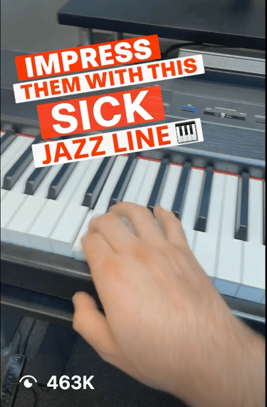 Daine Jordan's piano social media tutorial video called impress them with this sick jazz line 