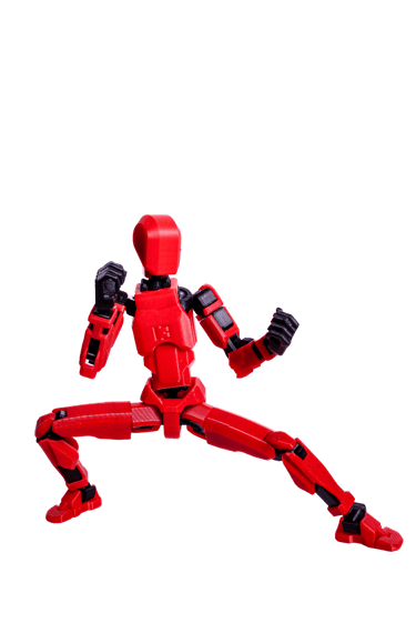 Dummy 13 rojo articulado impreso en 3D — Tío TresD México