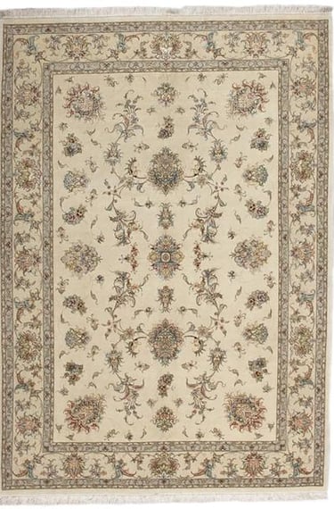 HANDMADE FINE WOOL & SILK TABRIZ RUG 70 RAJ