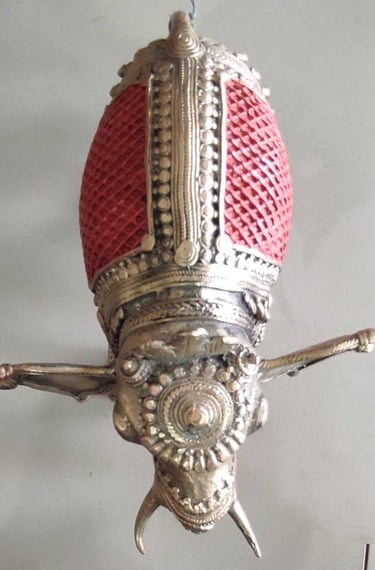 "Handcrafted brass elephant with detailed red painting on the spinal area-Export-grade"