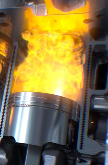 combustion d'un moteur à explosion