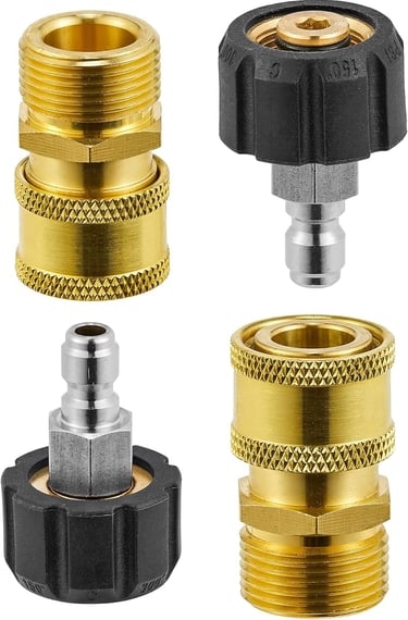 FIXFANS Pressure Washer Adapter Sets, M22 14mm to 1/4'' Quick Connect Fittings kits, Quick Connect G