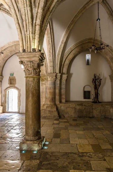 Interior of the Upper Room in Jerusalem, Israel