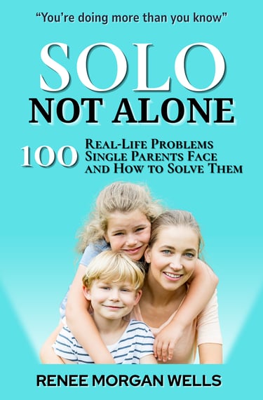 a woman and two children with the title solo not alone