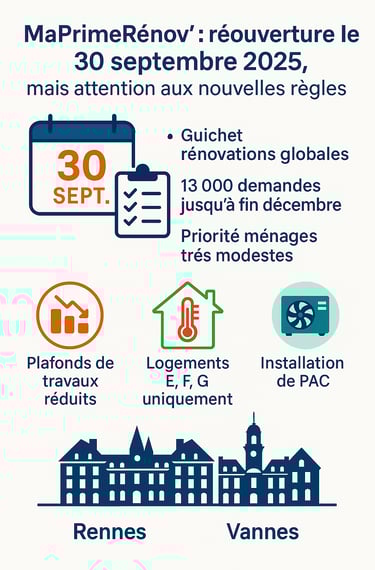 infographie maprimerenov comprendre réouverture septembre 2025 Rennes Bretagne Vannes