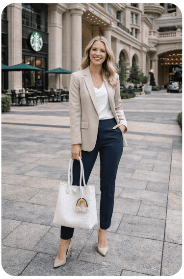 White handmade woven plastic tote bag for office and work style by Craftvitas Indonesia