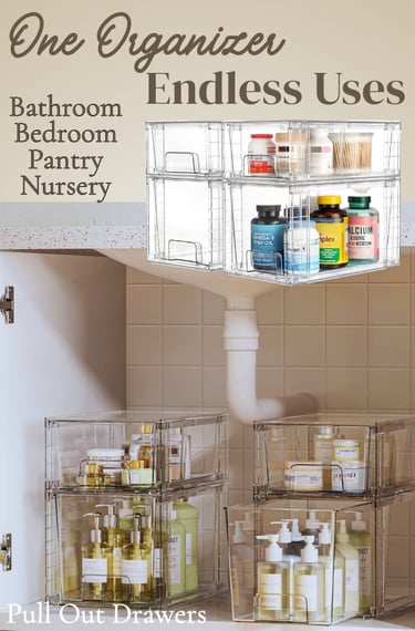 Clear Acrylic Organizer Bins Pull Out Drawers