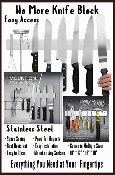 Magnetic Knife Holder for Refrigerator or Wall Stainless Steel