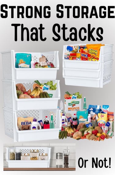 Strong Stackable Storage Bins Versatile Basket Storage