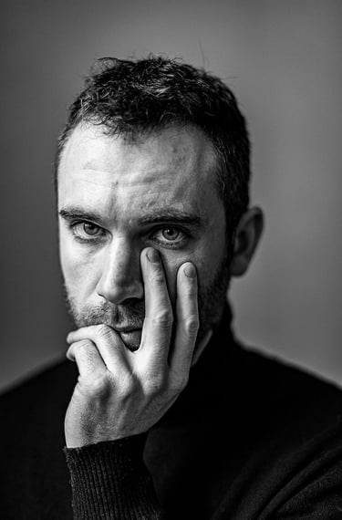 Portrait de David Planchenault en noir et blanc