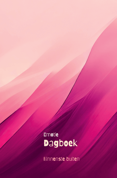 voorkant van emotiedagboek binnenste buiten, roze golvend abstractie golfbeweging
