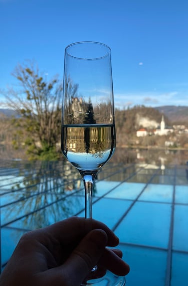 Champagne breakfast New Years Day Rikli Balance Hotel, Lake Bled, Slovenia