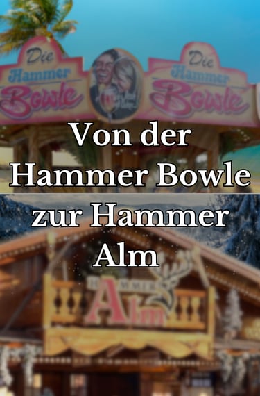 Vergleichs zwischen dem Sommerstand „Die Hammer Bowle“ und der Winterhütte „Hammer Alm“.