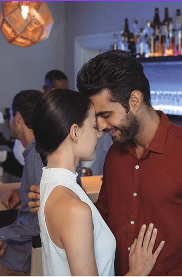 a man and woman in a bar with a man kissing Martin PE / COACH