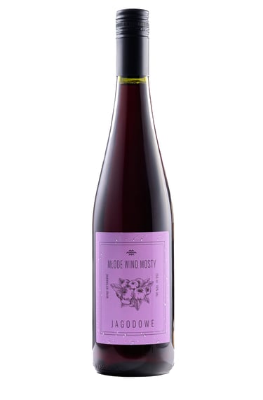 butelka wina jagodowego; wino jagodowe; polskie wino